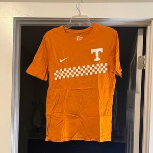 Nike Orange T-Shirt with White Checkered Design